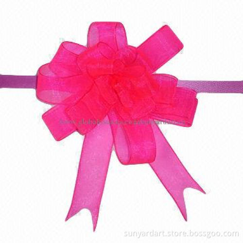 Organza ribbon butterfly pull bow for packaging decoration